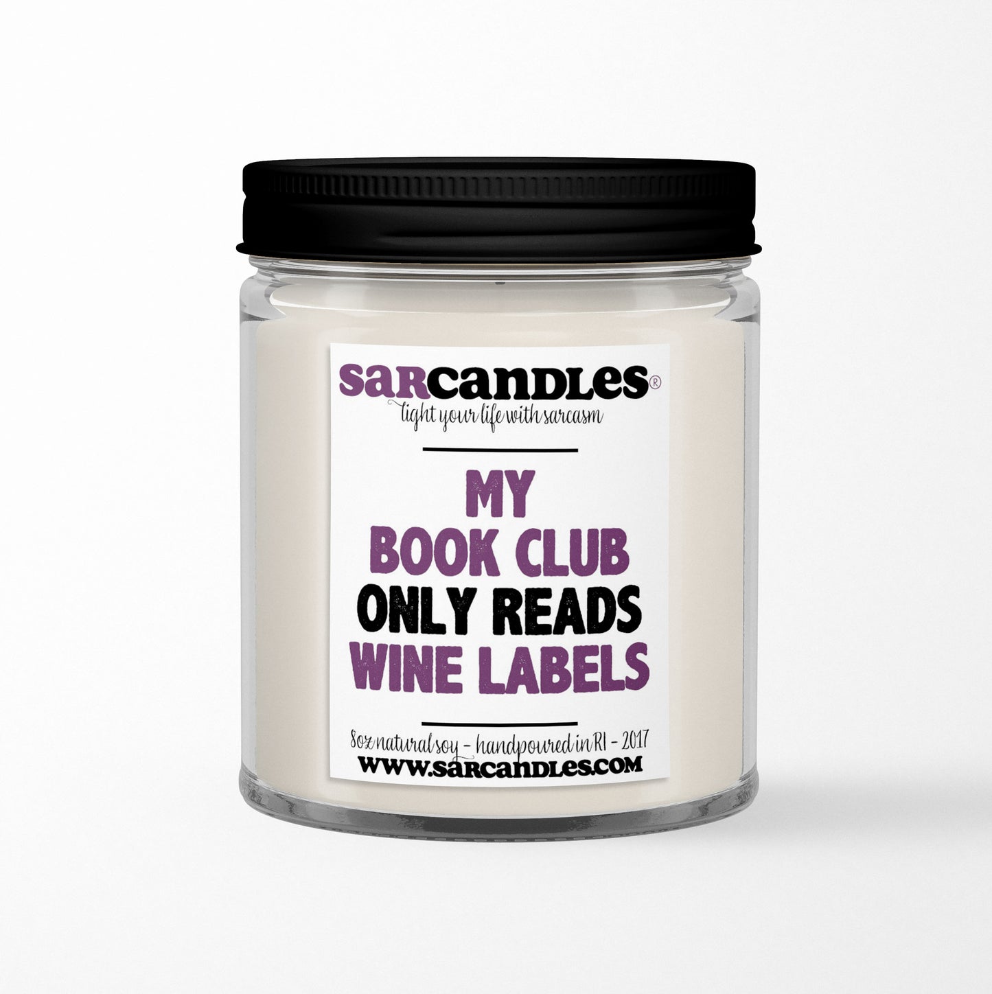 My Book Club Only Reads Wine Labels Candle